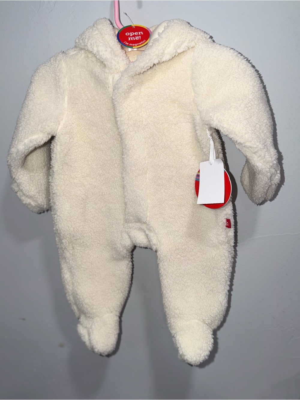 Magnetic Me Cream Sherpa Bear Hooded
Footed Bunting Newborn NWT 0100